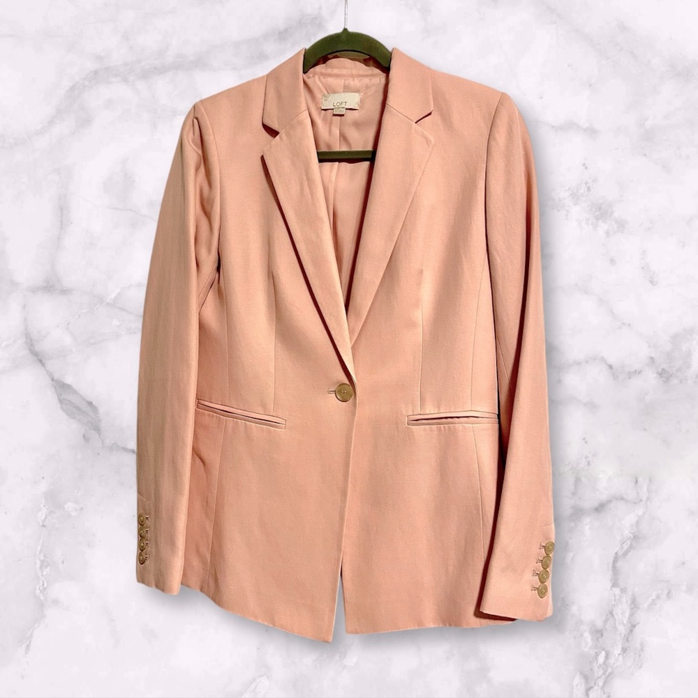 LOFT Pale Pink Blazer Jacket, Size 0, NWOT